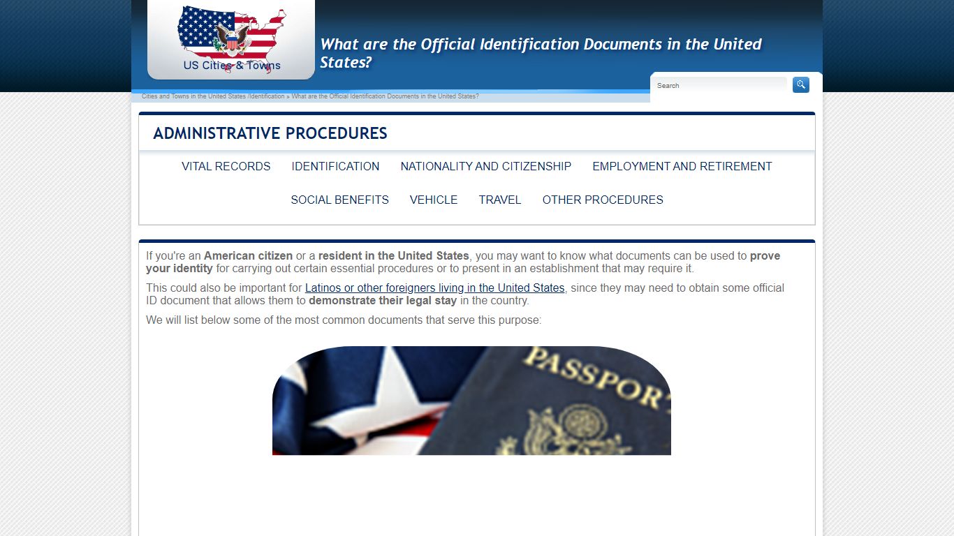 What are the official identification documents in the USA?